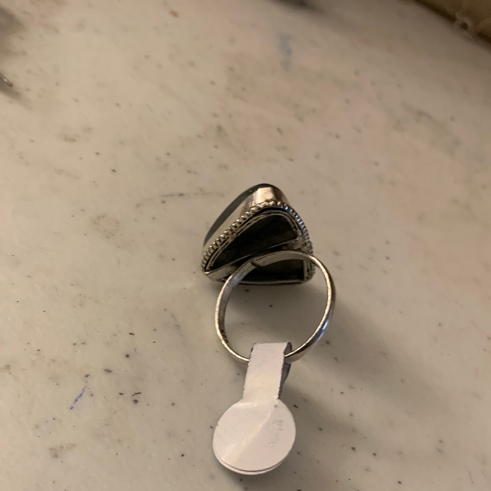 Sterling Silver Ring with Black Stone - Picture 3 of 3